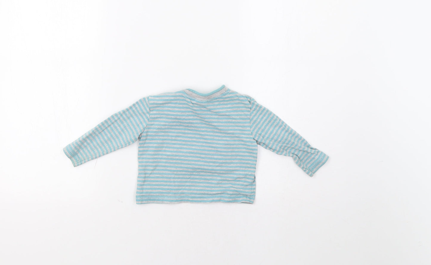 F&F Baby Blue Striped  Basic Blouse Size 9-12 Months  - Bear