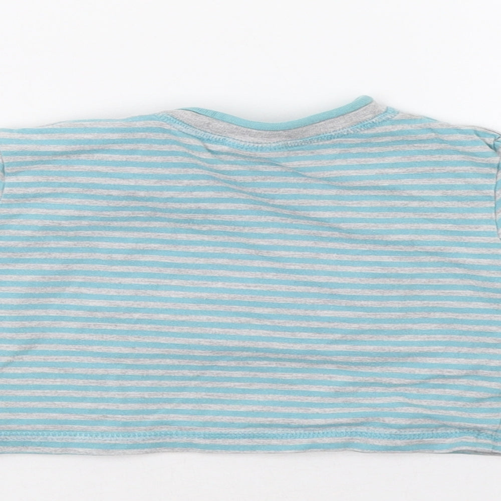 F&F Baby Blue Striped  Basic Blouse Size 9-12 Months  - Bear
