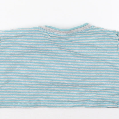 F&F Baby Blue Striped  Basic Blouse Size 9-12 Months  - Bear