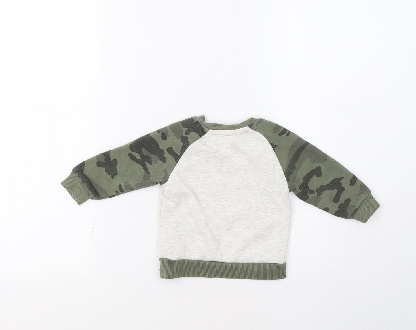 Primark Baby Grey Camouflage  Pullover Jumper Size 6-9 Months