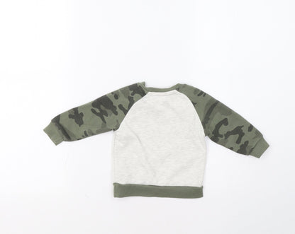 Primark Baby Grey Camouflage  Pullover Jumper Size 6-9 Months
