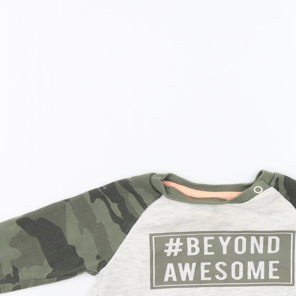 Primark Baby Grey Camouflage  Pullover Jumper Size 6-9 Months