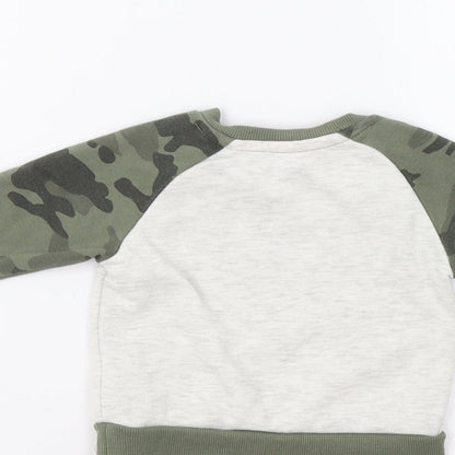 Primark Baby Grey Camouflage  Pullover Jumper Size 6-9 Months