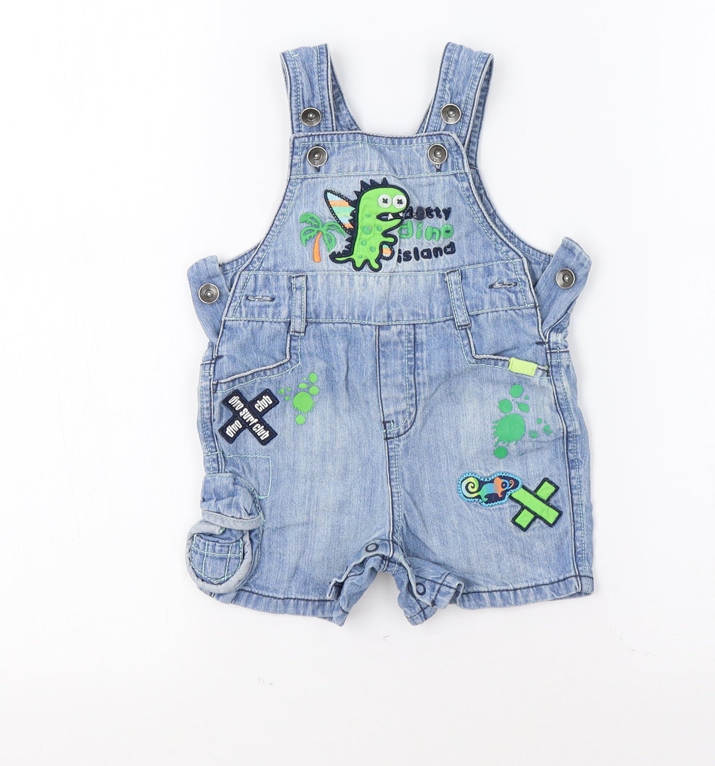 M&S Baby Blue   Cargo Jeans Size 3-6 Months  - Dino
