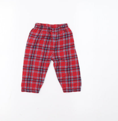 George Baby Red Check   Pyjama Pants Size 6-9 Months