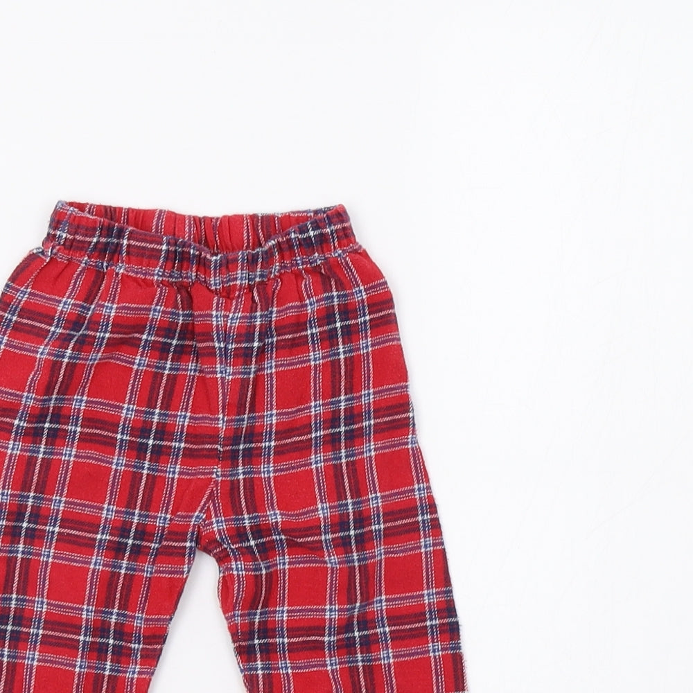 George Baby Red Check   Pyjama Pants Size 6-9 Months