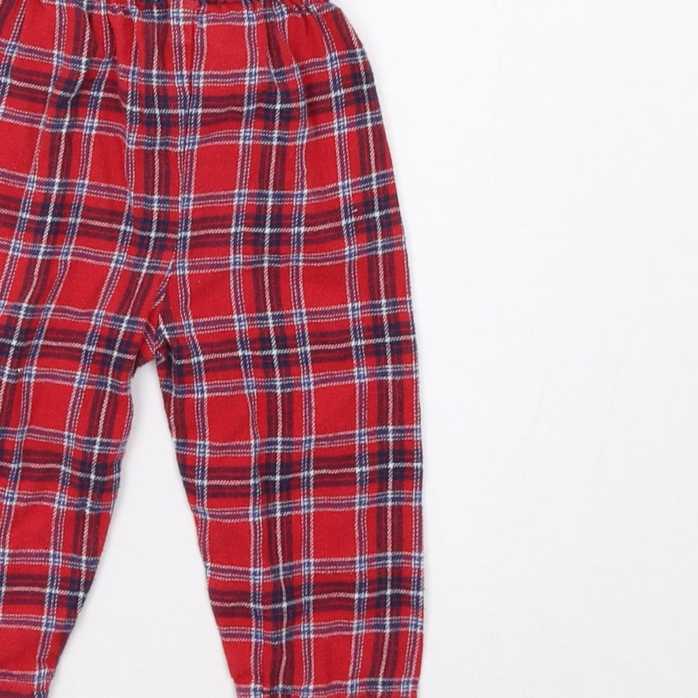 George Baby Red Check   Pyjama Pants Size 6-9 Months