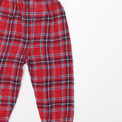 George Baby Red Check   Pyjama Pants Size 6-9 Months