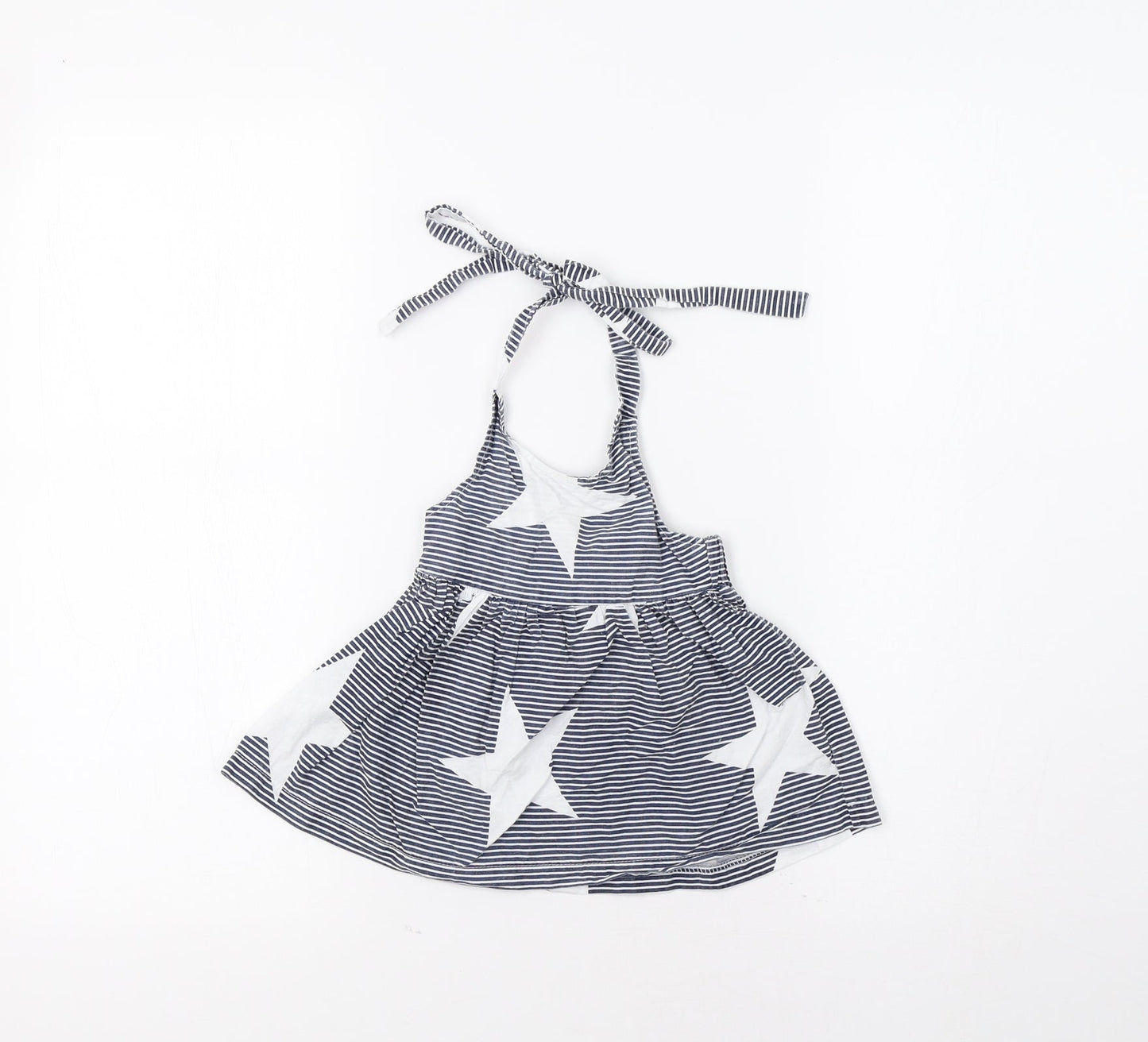 Preworn Baby Blue Striped  A-Line  Size 6-9 Months