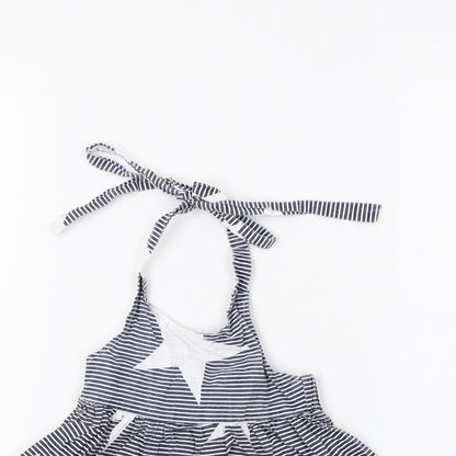Preworn Baby Blue Striped  A-Line  Size 6-9 Months