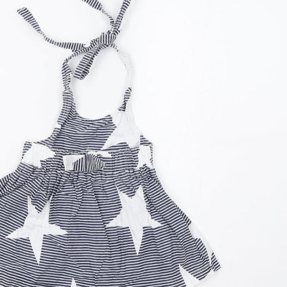 Preworn Baby Blue Striped  A-Line  Size 6-9 Months