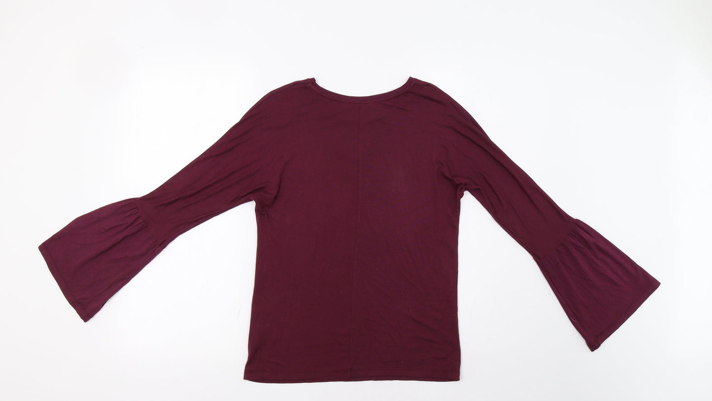 Peacocs Womens Purple   Basic Blouse Size 8