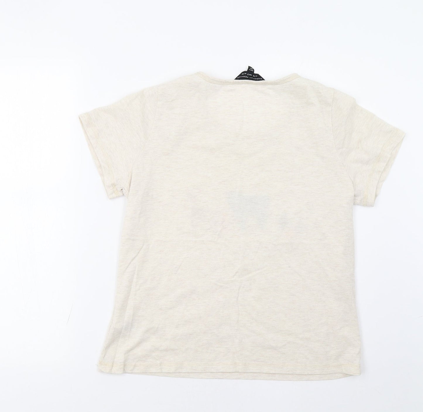 Womens UK Size M Dorothy Perkins Beige Basic T-Shirt