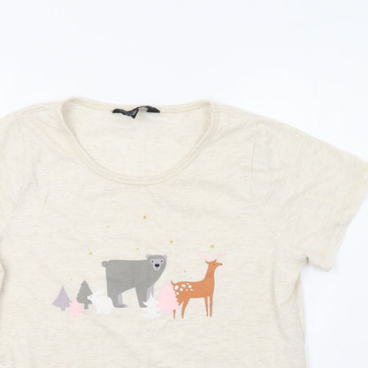 Womens UK Size M Dorothy Perkins Beige Basic T-Shirt