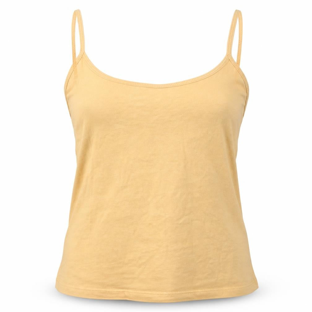 Front view of Boohoo women’s brown camisole blouse, size UK 12