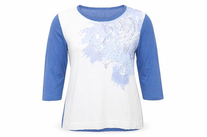 Front view of CHIANTI women’s blue jumper, size L
