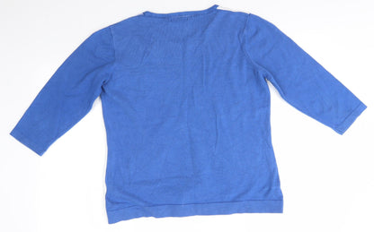 Womens UK Size L CHIANTI Blue Pullover Jumper