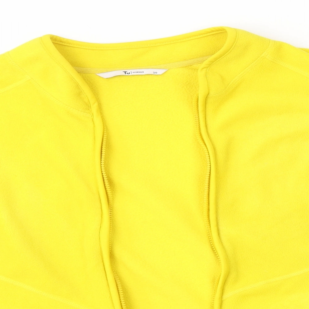TU Womens Yellow   Full Zip Jumper Size 20