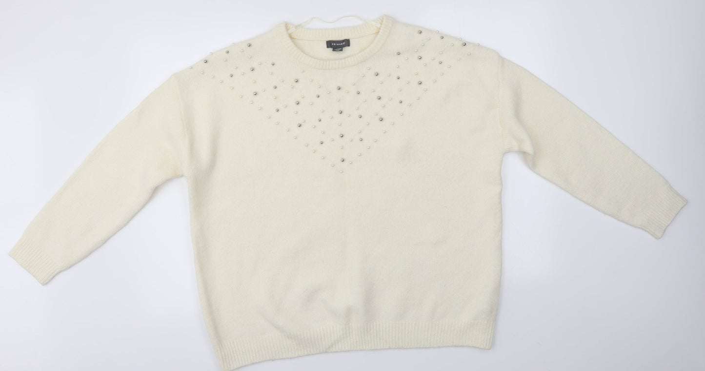 Primark Womens Ivory   Pullover Jumper Size XL