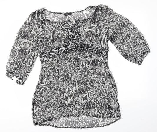 F&F Womens Multicoloured   Basic Blouse Size 12  - SHEER