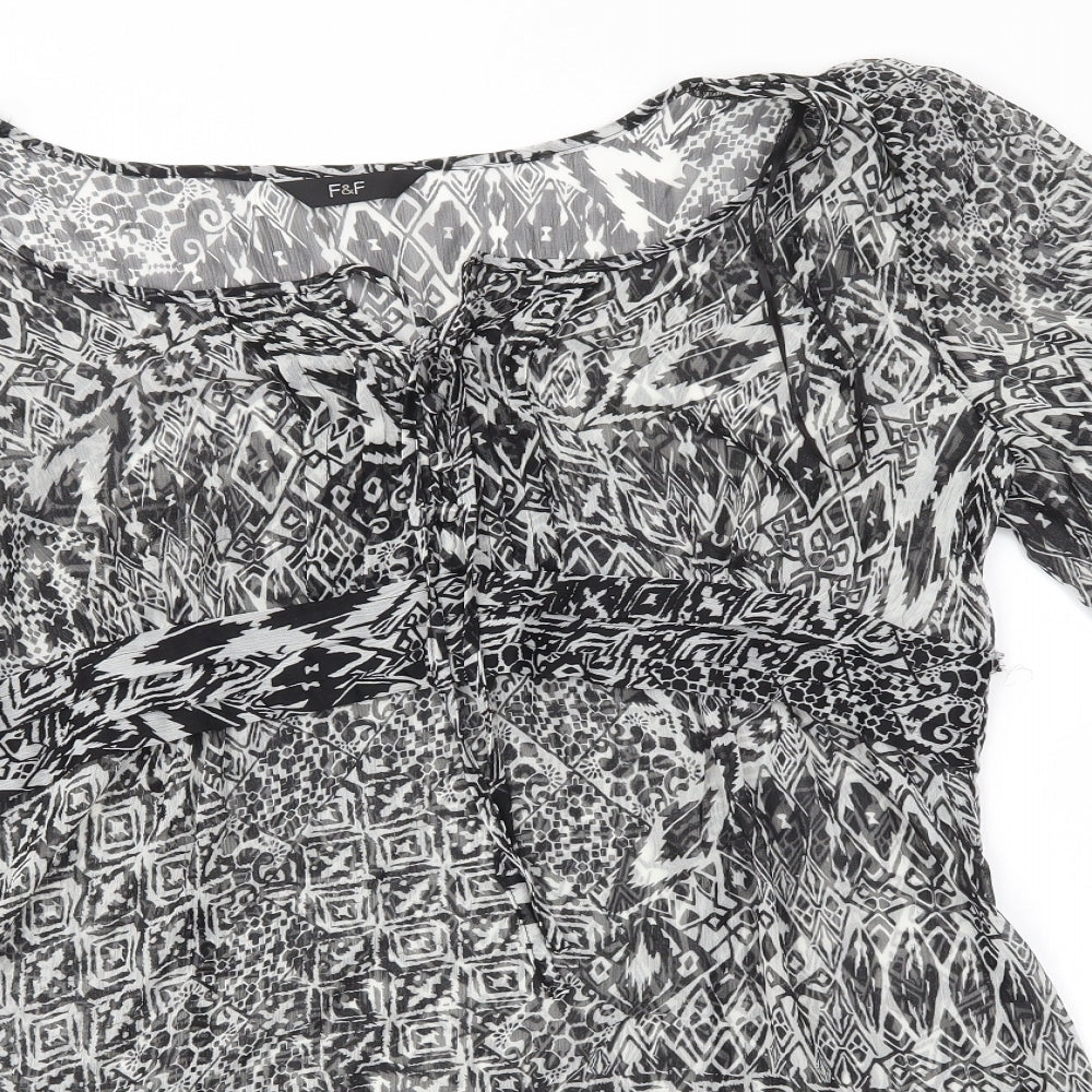 F&F Womens Multicoloured   Basic Blouse Size 12  - SHEER