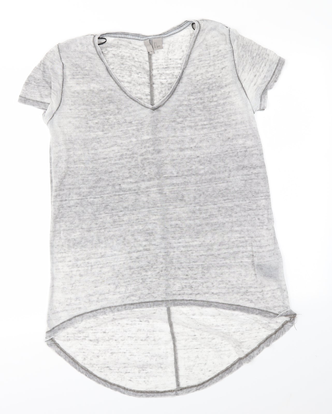 Womens UK Size S H&M Grey Basic T-Shirt