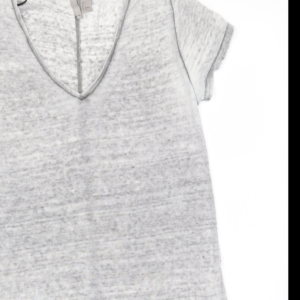 Womens UK Size S H&M Grey Basic T-Shirt