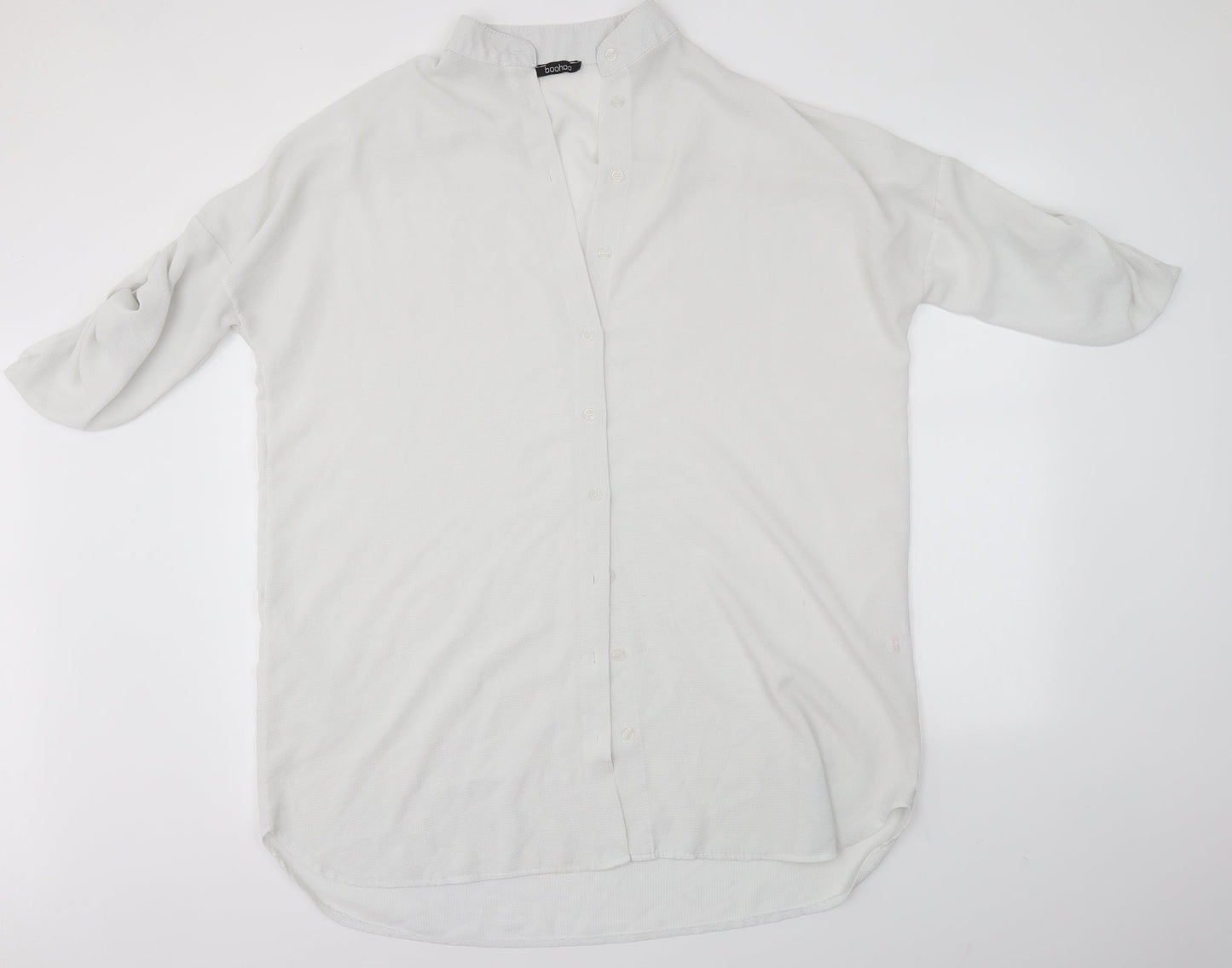 Boohoo Womens White   Basic Blouse Size L