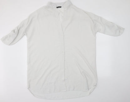 Boohoo Womens White   Basic Blouse Size L