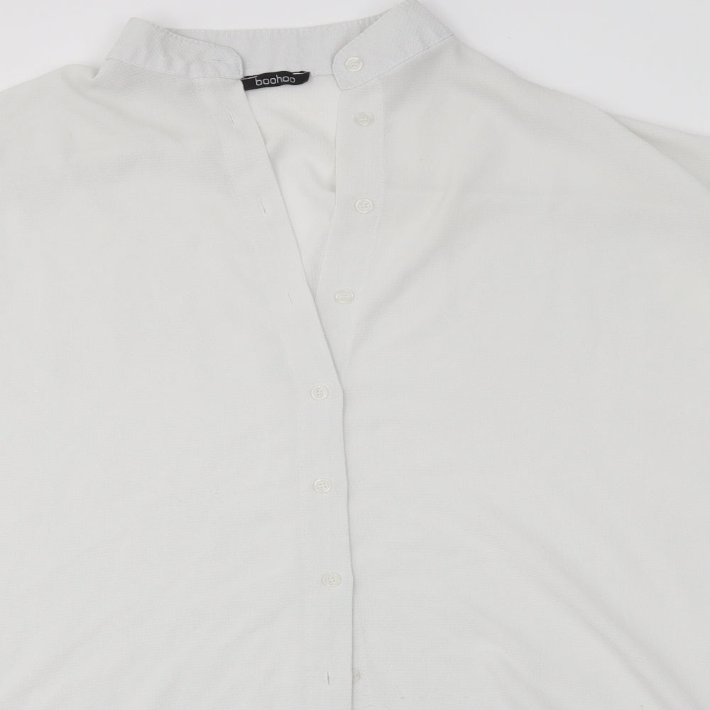 Boohoo Womens White   Basic Blouse Size L
