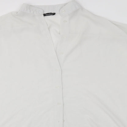 Boohoo Womens White   Basic Blouse Size L