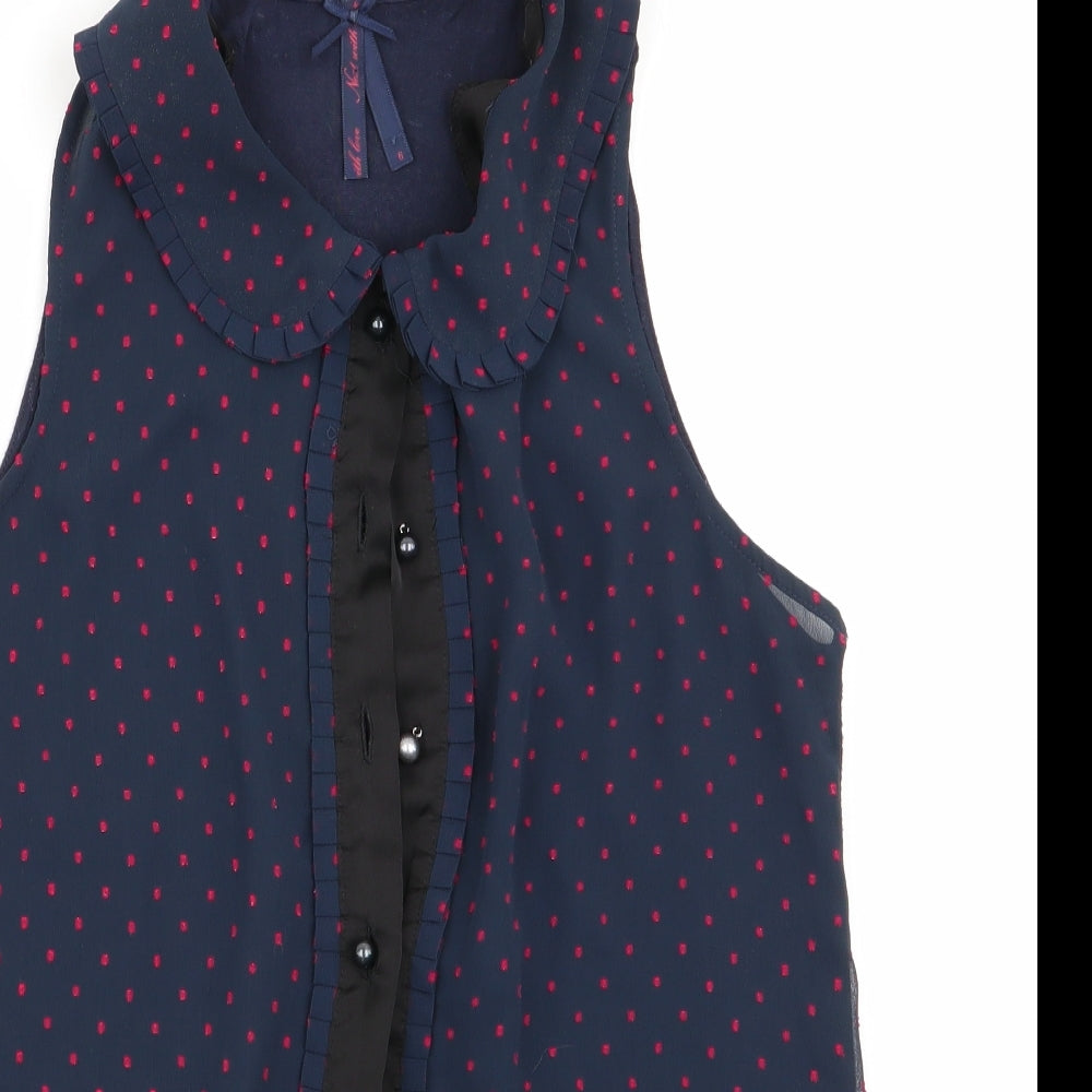 Womens UK Size 6 NEXT Blue Basic Blouse
