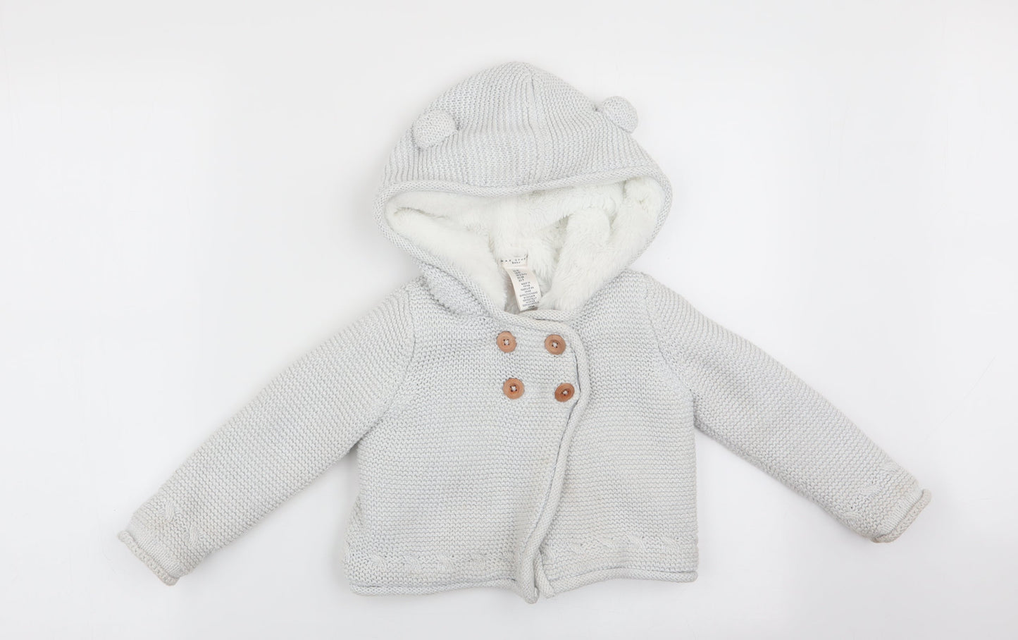 Max Studio  Girls Grey   Cardigan Jumper Size 2-3 Years  - Subtle shimmer effect