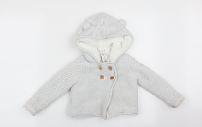 Max Studio  Girls Grey   Cardigan Jumper Size 2-3 Years  - Subtle shimmer effect