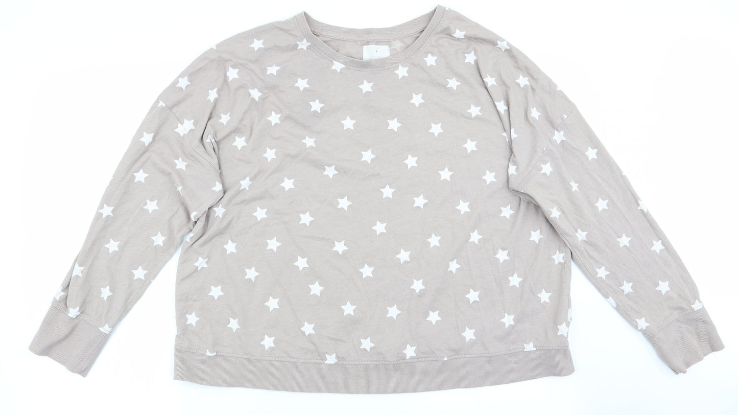 Time to Dream Womens Brown Geometric   Pyjama Top Size XL  - Star Print