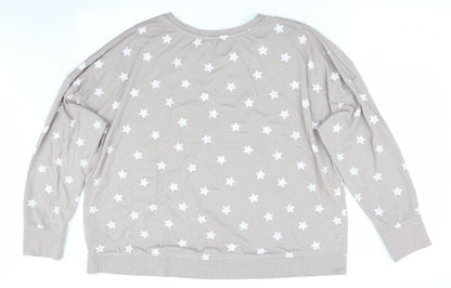 Time to Dream Womens Brown Geometric   Pyjama Top Size XL  - Star Print