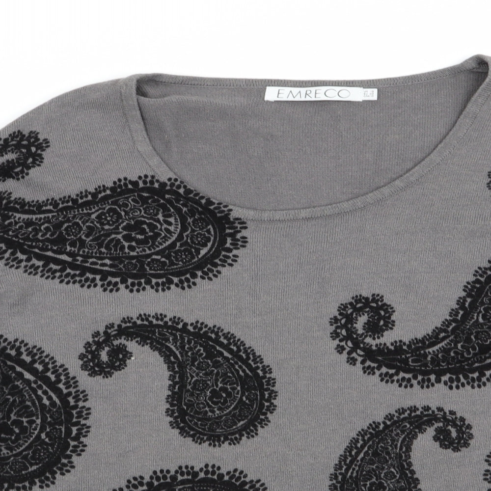 Womens UK Size 16 Emreco Grey Pullover Jumper