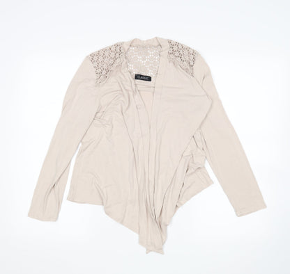 Womens UK Size 12 Classic Beige Cardigan Jumper