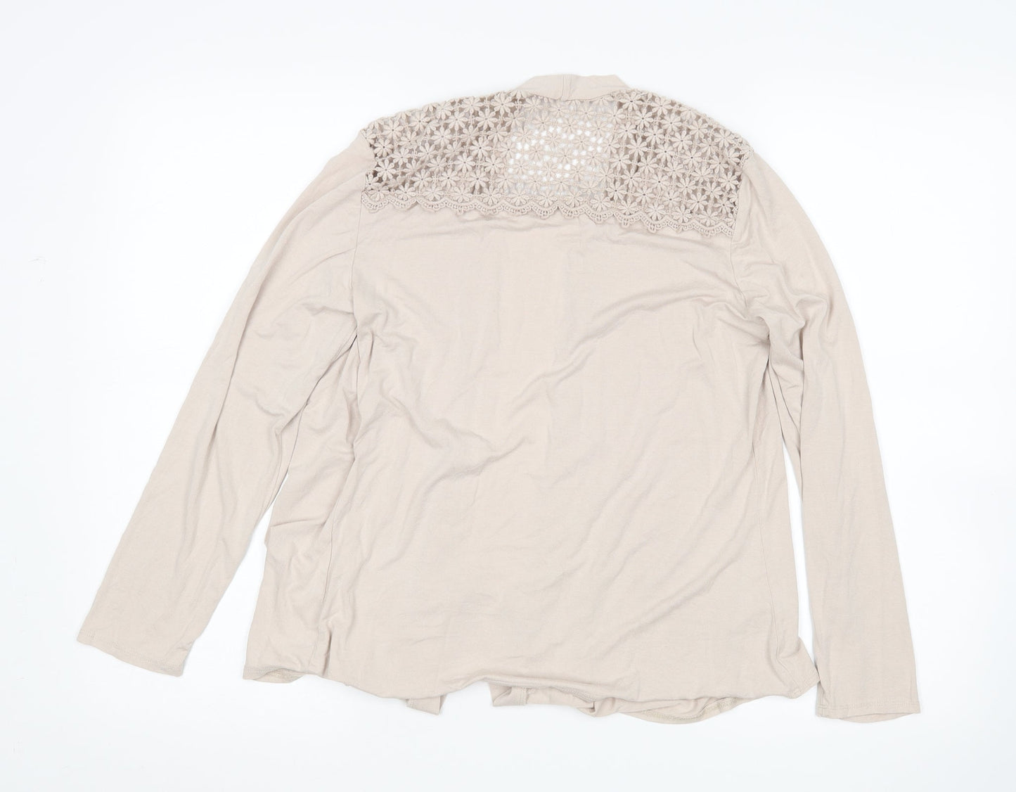 Womens UK Size 12 Classic Beige Cardigan Jumper