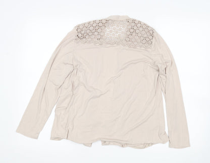 Womens UK Size 12 Classic Beige Cardigan Jumper