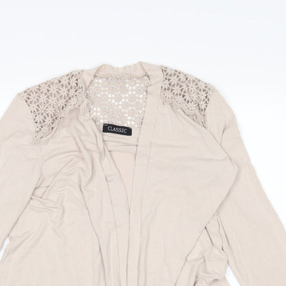 Womens UK Size 12 Classic Beige Cardigan Jumper