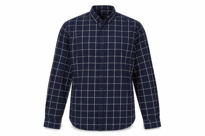 Zara Mens Blue Check   Button-Up Size L