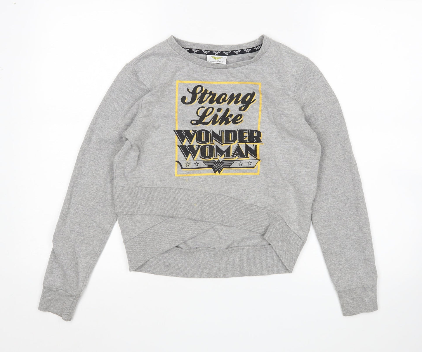 M&Co Girls Grey   Pullover Jumper Size 9-10 Years  - wonder woman