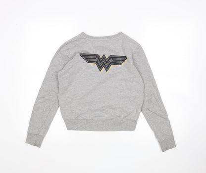 M&Co Girls Grey   Pullover Jumper Size 9-10 Years  - wonder woman