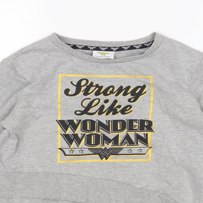 M&Co Girls Grey   Pullover Jumper Size 9-10 Years  - wonder woman