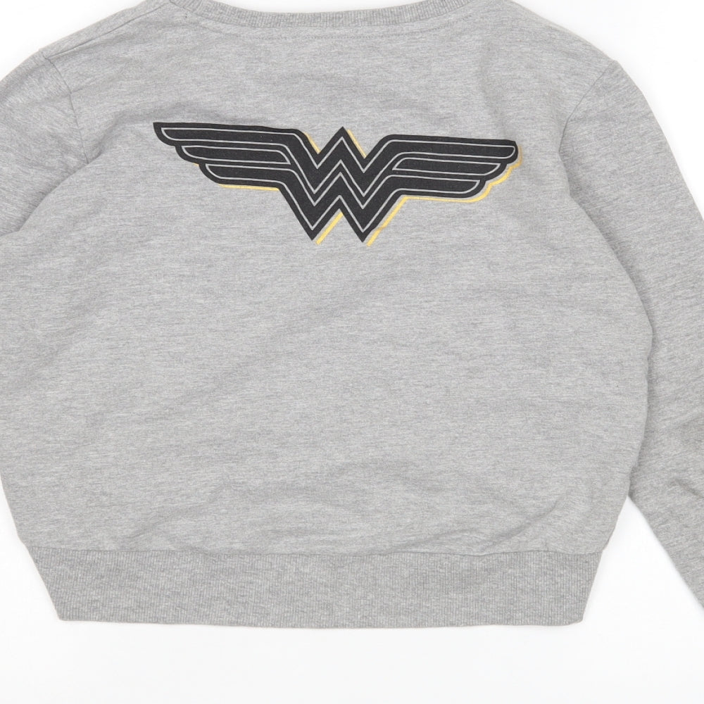 M&Co Girls Grey   Pullover Jumper Size 9-10 Years  - wonder woman