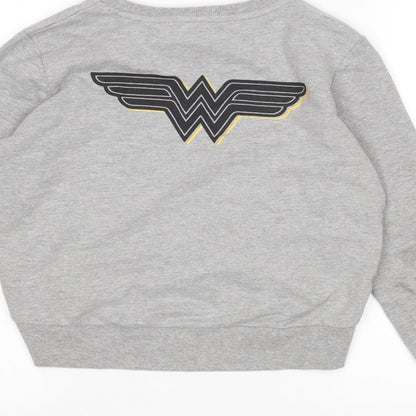 M&Co Girls Grey   Pullover Jumper Size 9-10 Years  - wonder woman