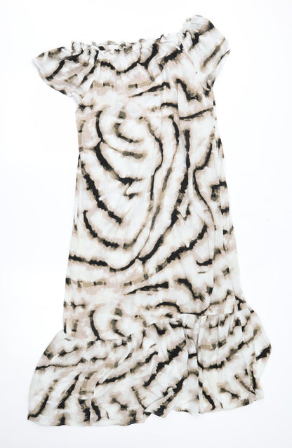 Azure Womens Beige Animal Print  A-Line  Size M