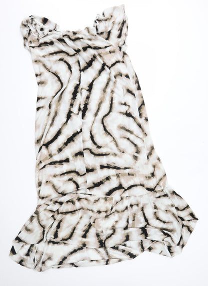 Azure Womens Beige Animal Print  A-Line  Size M