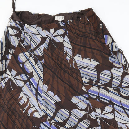 CC Womens Brown Floral  A-Line Skirt Size M
